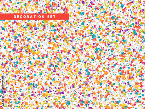 Colorful confetti isolated with transparent background. Vector illustration