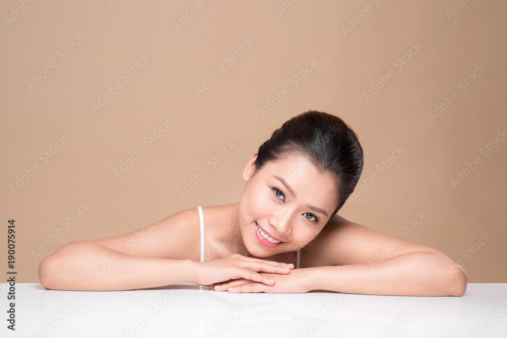 Portrait of young beautiful asian woman. Youth and skin care concept Portrait of young beautiful asian woman. Youth and skin care concept