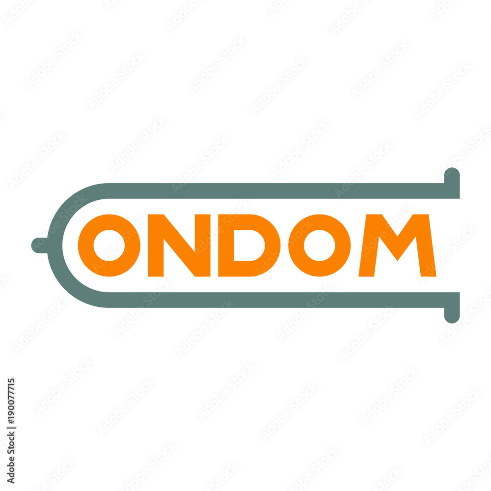 Logotipo CONDOM gris y naranja en fondo blanco Logotipo CONDOM gris y naranja en fondo blanco