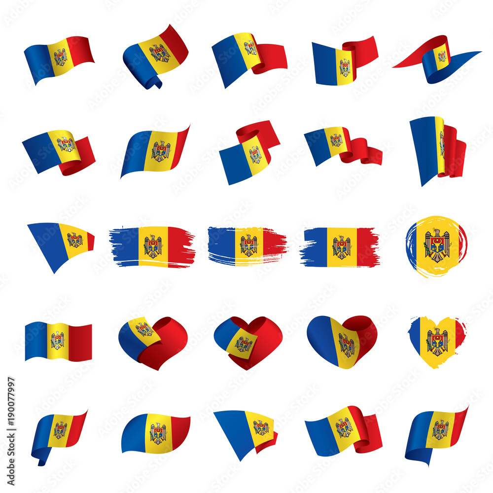 Moldova flag, vector illustration Moldova flag, vector illustration