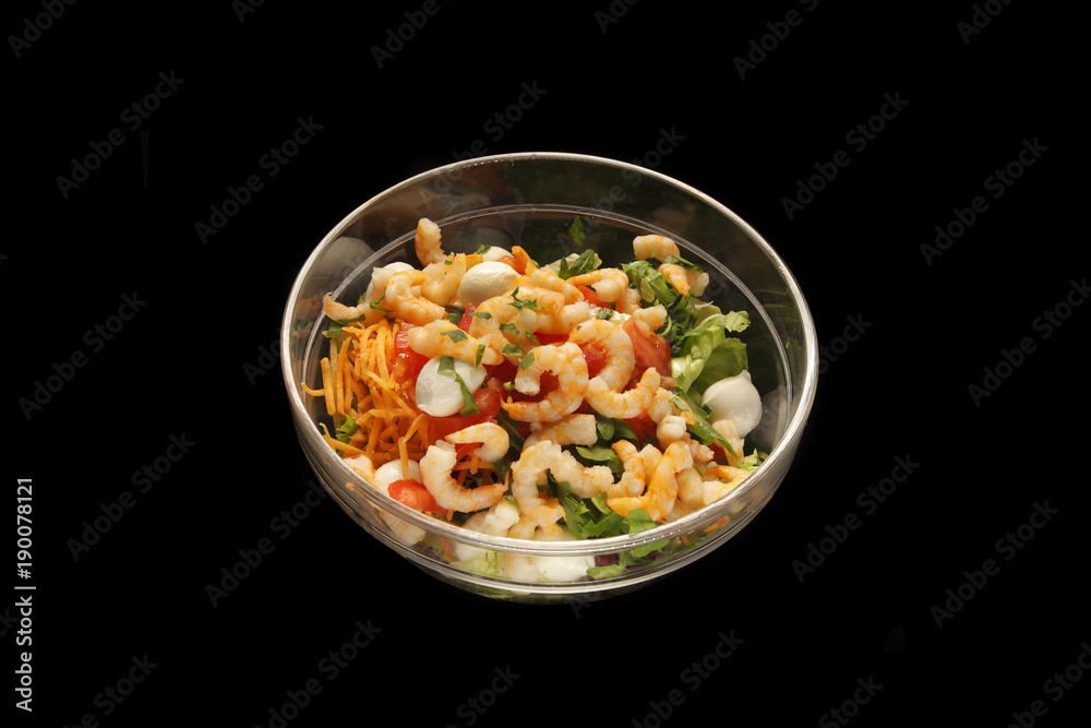 mixed salad with shrimps