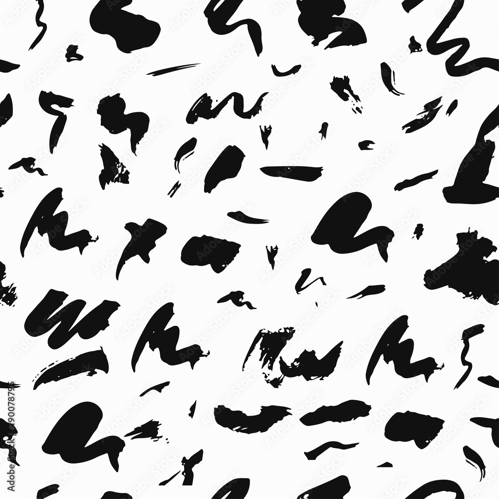 Trendy vector seamless pattern with brush strokes.