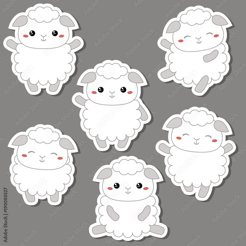 Set of cute sheep Set of cute sheep