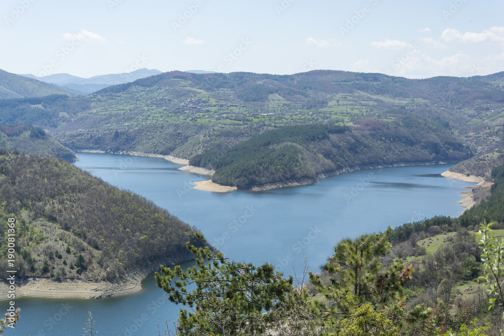 Meanders of  Kardzhali Lake Bulgaria and the Rhodope Mountains