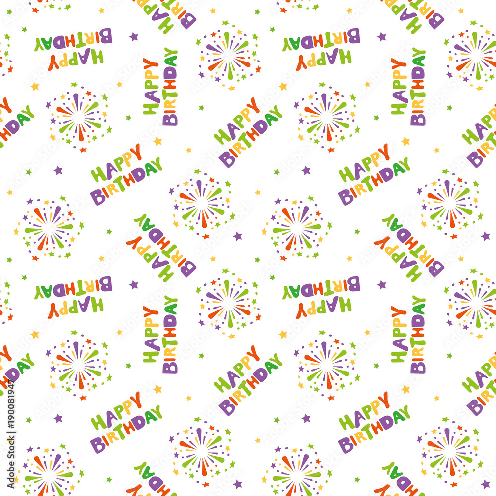 Obraz premium vector seamless colorful birthday pattern