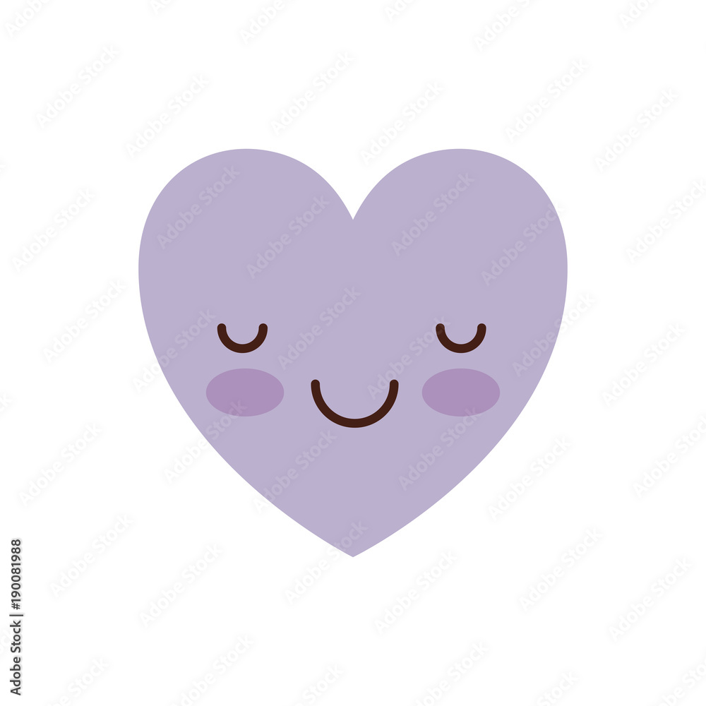 heart kawaii in calm expression in colorful silhouette vector illustration heart kawaii in calm expression in colorful silhouette vector illustration