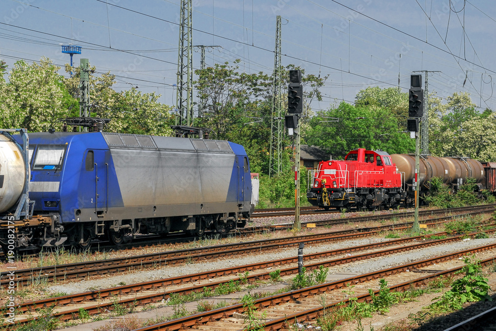 Treffen zweier Güterzüge in Mitteldeutschland
