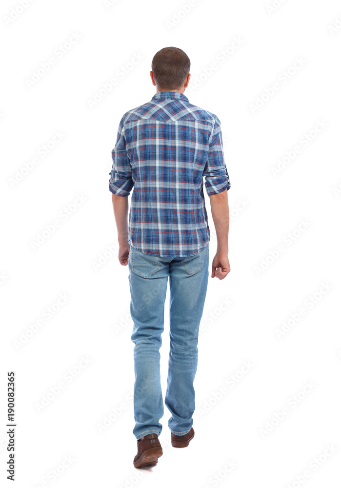 Back view of going handsome man. walking young guy . Back view of going handsome man. walking young guy .