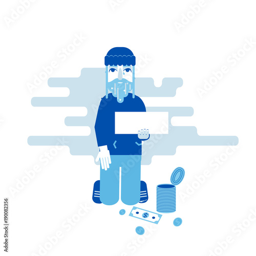 homeless person begging for money