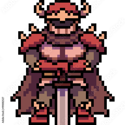 vector pixel art knight armor