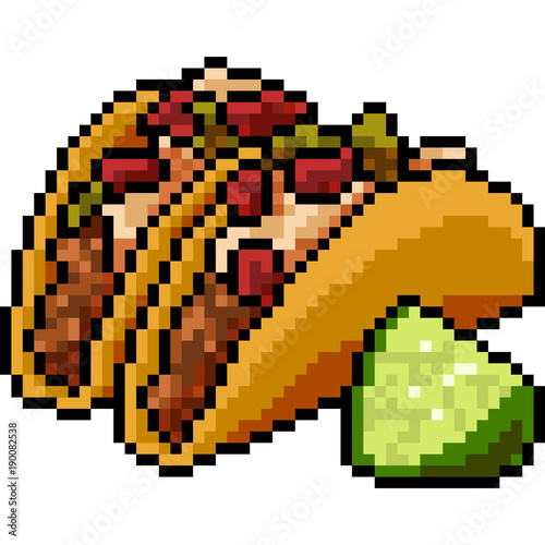 Fototapeta wektor pixel art jedzenie taco