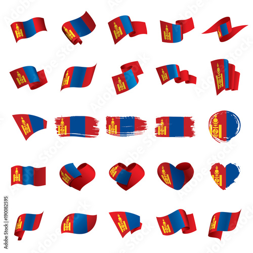 Mongolia flag, vector illustration