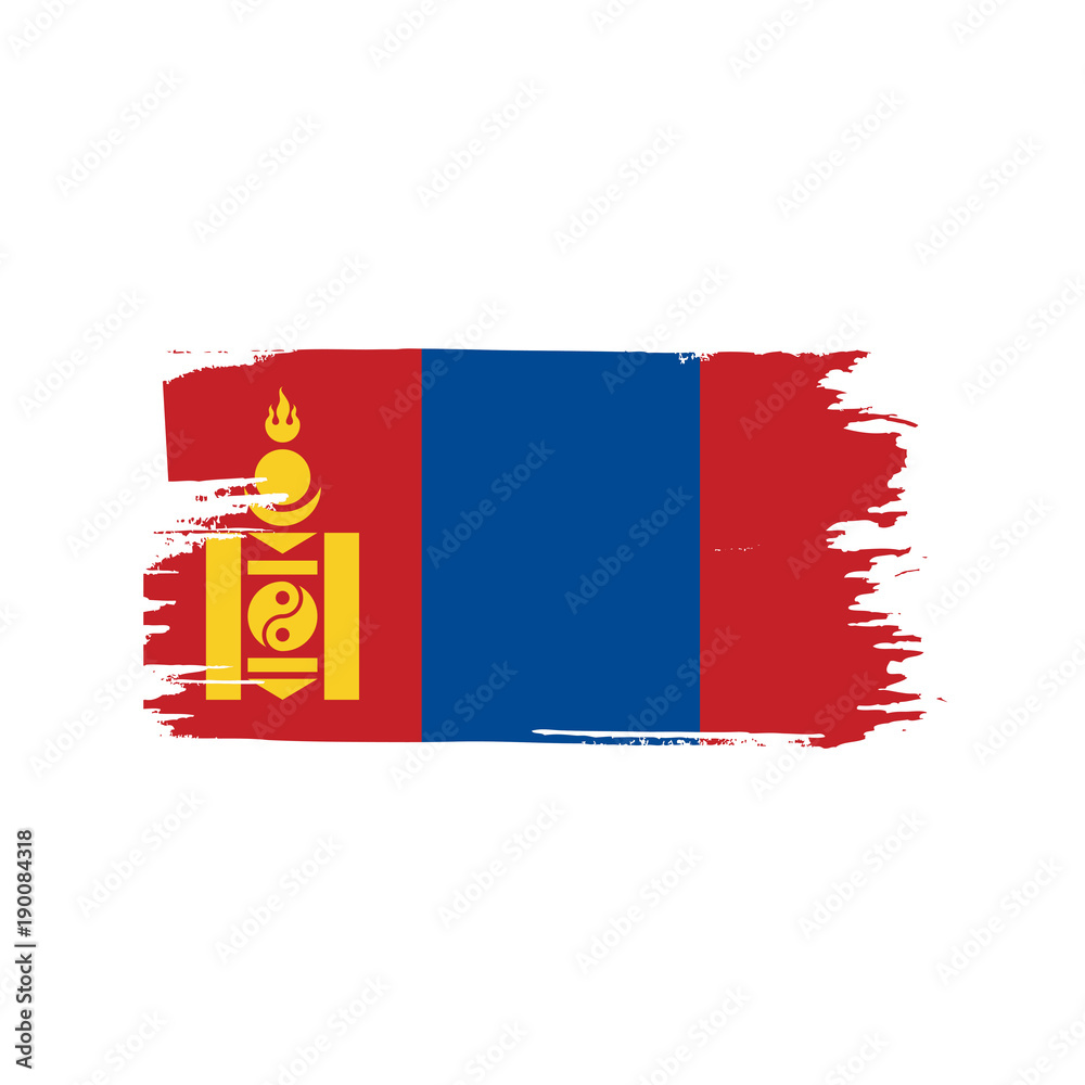 Fototapeta premium Mongolia flag, vector illustration