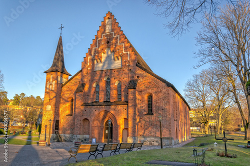 Canvas Print St. Mary's church in Sigtuna - winter view