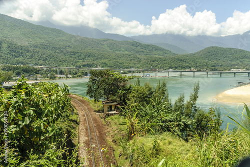 
scenery of the town of Lang Co in Vietnam.