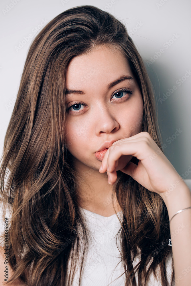 Close-up portrait of sexy woman. Beautiful girl Close-up portrait of sexy woman. Beautiful girl