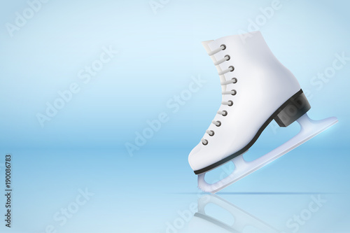 Poster Template Ice Poster Template of Ice Skating Rink with ice skate boots. Weekend Recreation Advertising and Announcement. Vector Illustration.