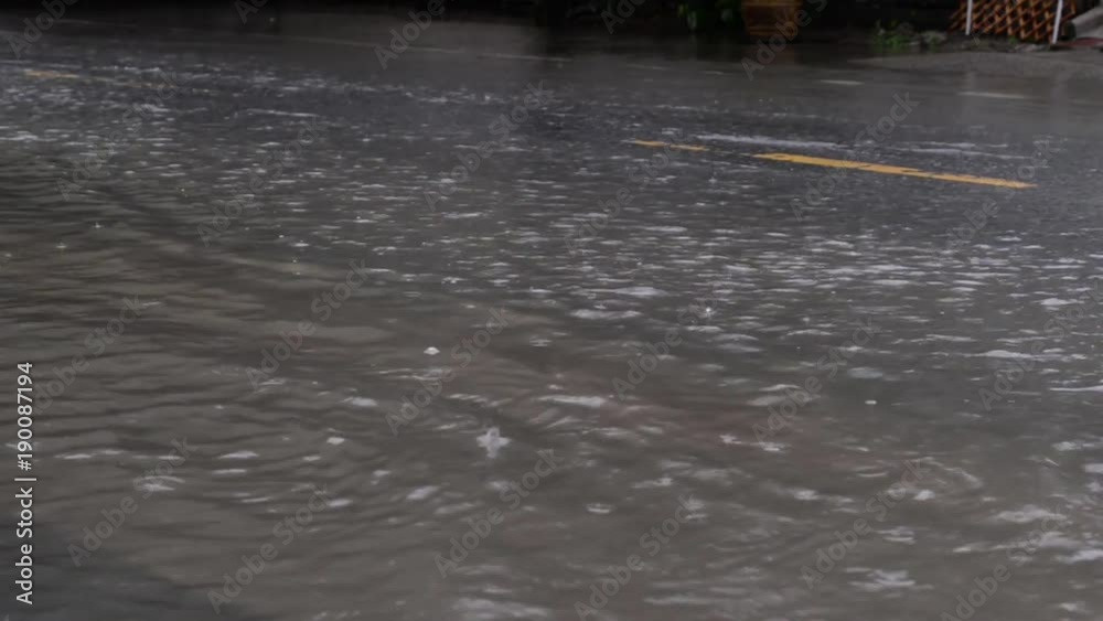 Flooded road in Bangkok after raining. Flooded road in Bangkok after raining.