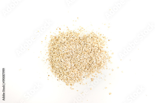 Pile Of Fine Oats On White Background