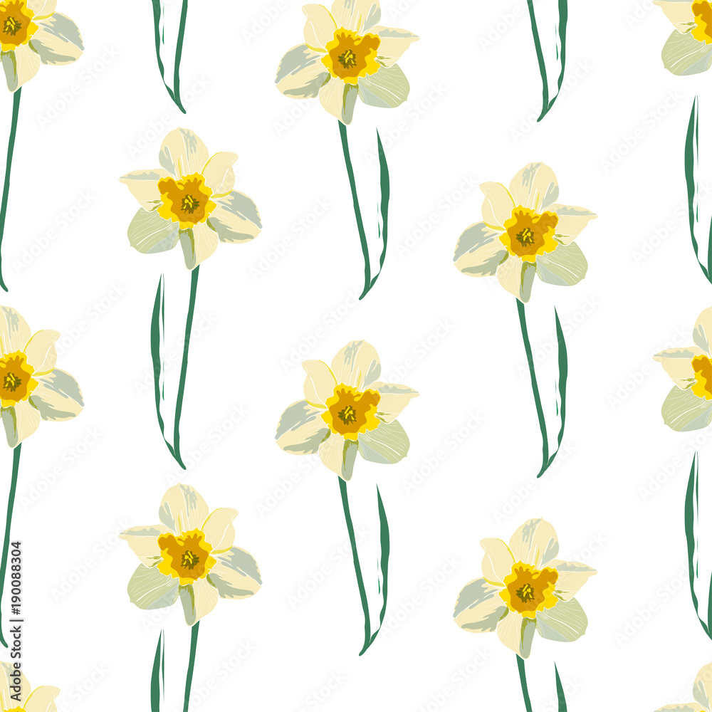 Elegance Seamless pattern with flowers narcissus Elegance Seamless pattern with flowers narcissus