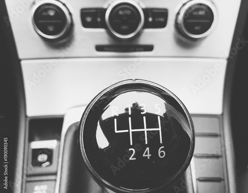 Gear shift lever closeup photo