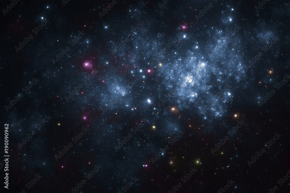 Naklejka premium Deep space star field, fantasy universe and galaxy illustration