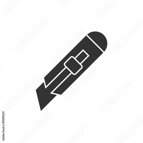 Stationery knife black icon