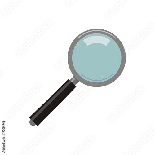 Magnifier isolated on a white background. The search icon with a magnifying glass