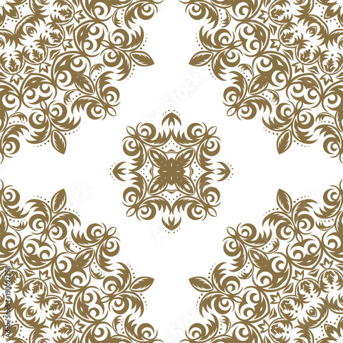 Seamless floral pattern. Background Baroque. Abstract ornamet with oriental elements. Can be used for wallpaper, background, surface textures, invitation, cover