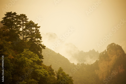 Photography Sunrise at Wudang mountain in Hubei province, China