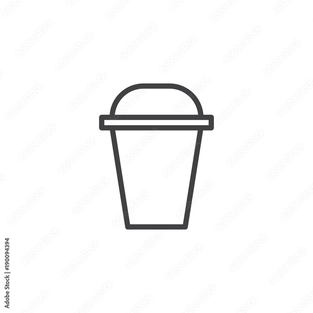Bucket line icon, outline vector sign, linear style pictogram isolated on white. Symbol, logo illustration. Editable stroke Bucket line icon, outline vector sign, linear style pictogram isolated on white. Symbol, logo illustration. Editable stroke