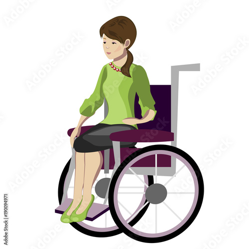 Girl, woman sitting in wheelchair