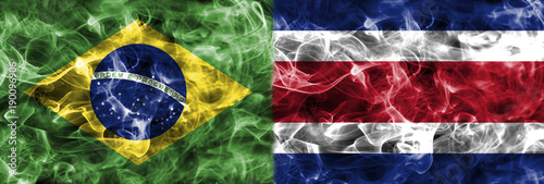 Brazil vs Costa Rica smoke flag, group E, football world cup 2018, Moscow, Russia photo