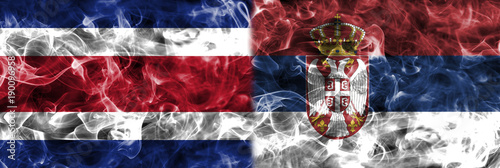 Costa Rica vs Serbia smoke flag, group E, football world cup 2018, Moscow, Russia photo