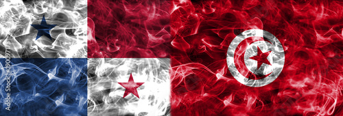 Panama vs Tunisia smoke flag, group G, football world cup 2018, Moscow, Russia photo