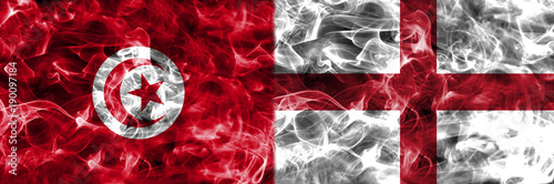 Tunisia vs England smoke flag, group G, football world cup 2018, Moscow, Russia photo