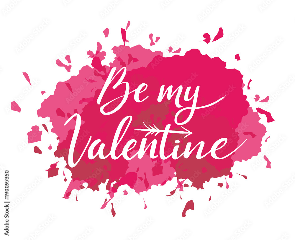 Happy Valentines Day hand drawing lettering design. Vector illustration