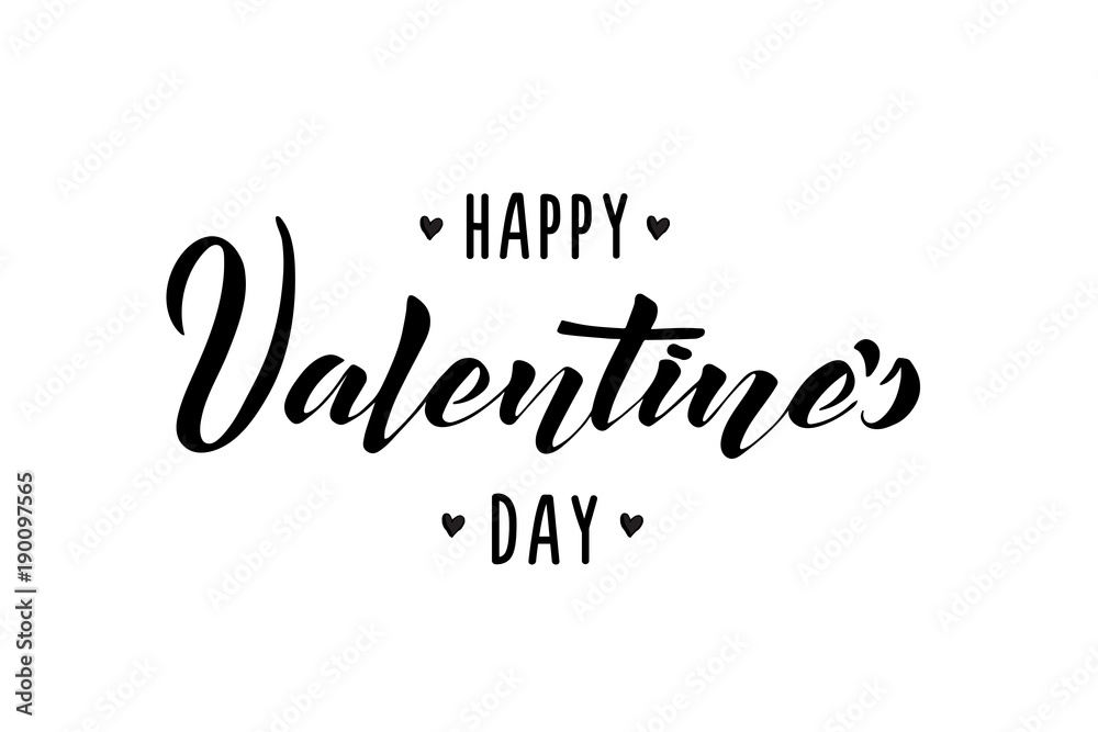 Happy Valentines Day typography poster with handwritten calligraphy text - vector illustration