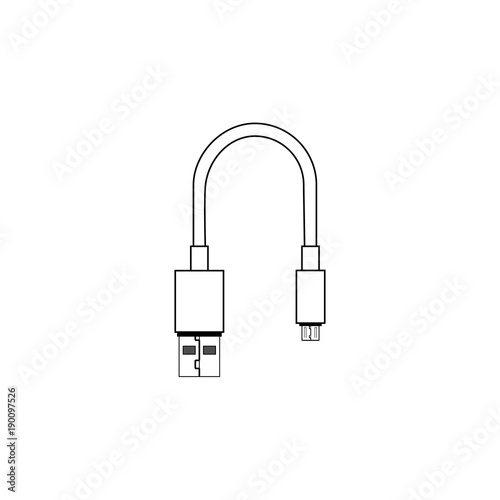 USB and micro usb cable vector icon