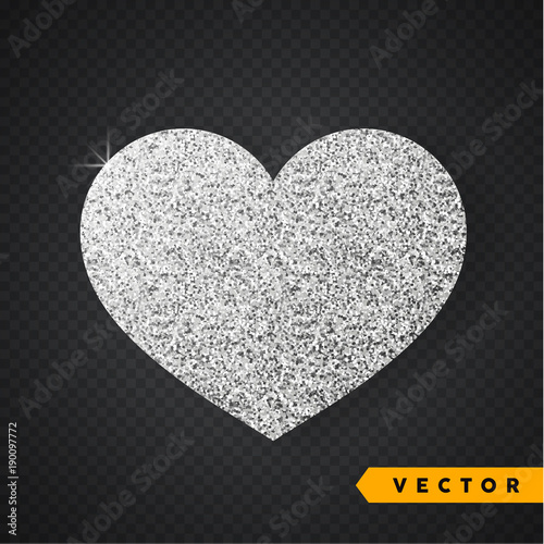 Obraz na płótnie Vector Silver sparkles heart. Valentines Day Vector Sparkles and Glitters. Holiday Design. w salonie