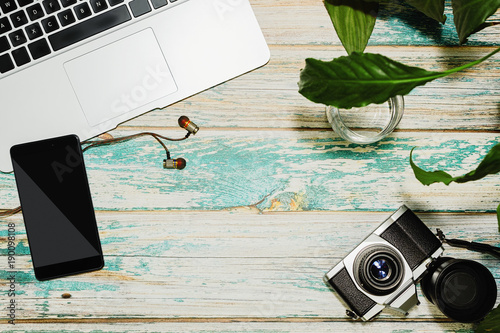 Wallpaper Mural Hipster style office working place concept Torontodigital.ca