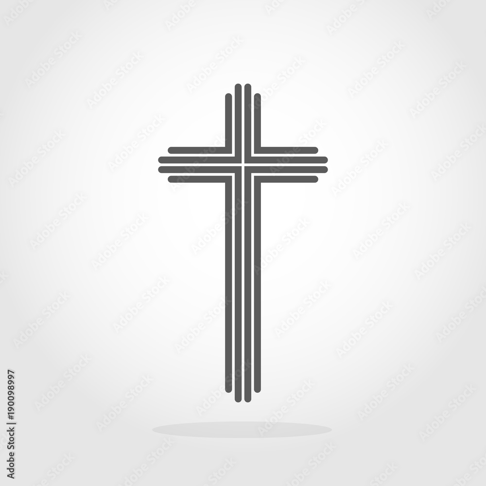 Gray Christian cross icon. Vector illustration. Gray Christian cross icon. Vector illustration.