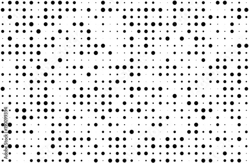 Grunge halftone background. Digital gradient. Dotted pattern with circles, dots, point small and large scale. 