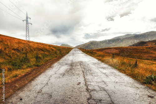 A Lonely road in national park Mavrovo,Republic of Macedonia photo