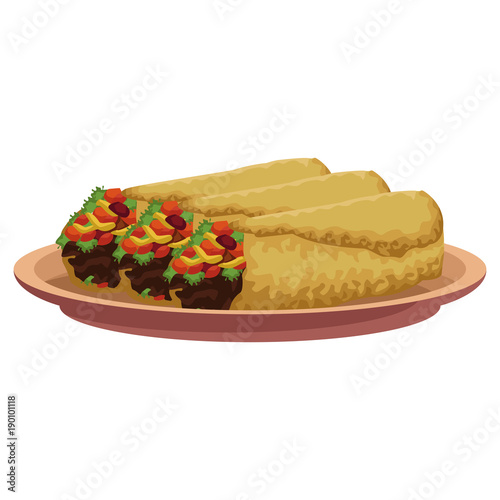 Mexican burritos food icon vector illustration graphic design