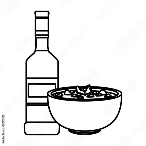 Tequila and mexican beans food icon vector illustration graphic design