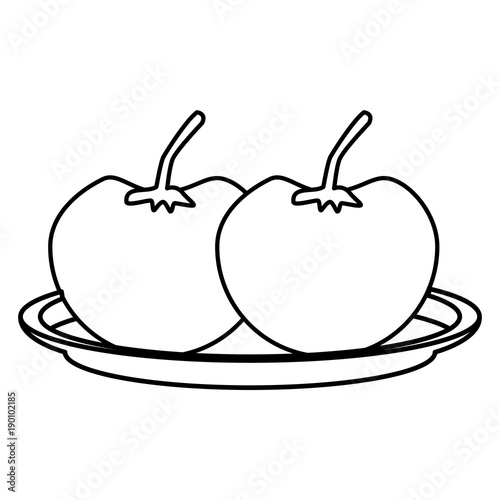 Tomatos vegetables dish icon vector illustration graphic design