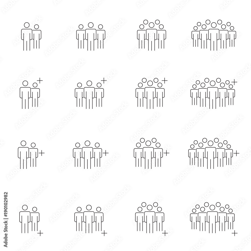 People Icons Line Work Group Team Vector Illustration People Icons Line Work Group Team Vector Illustration