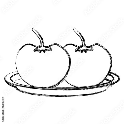 Tomatos vegetables dish icon vector illustration graphic design