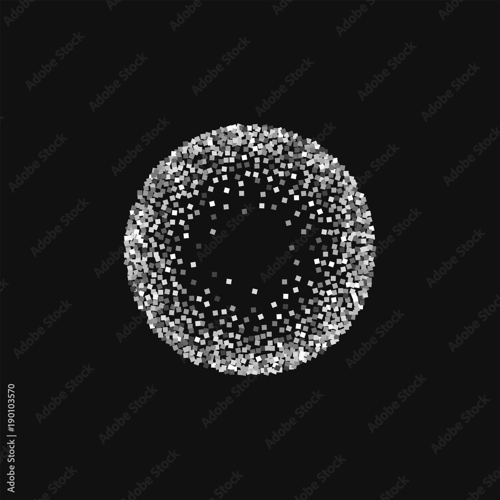 Silver glitter. Small round frame with silver glitter on black background. Lovely Vector illustration. Silver glitter. Small round frame with silver glitter on black background. Lovely Vector illustration.